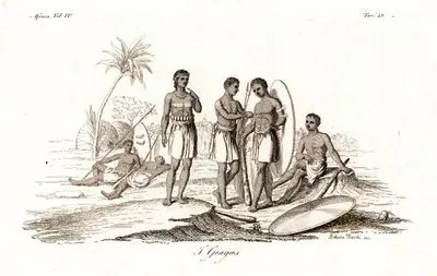 Sierra Leone'de Yaşayan Göçebe Giagas Gallas) Savaşçıları, Afrika Cilt IV. Resim 48.