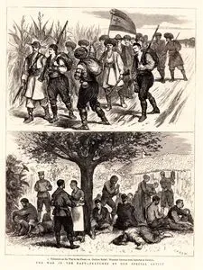 1876-1877 Osmanlı-Sırp Savaşı Sırasında, 1.Cepheye Giden Gönüllü Sırplar 2.Sırbistan Paracin'de Yaralı Sırp Askerlerinin Dışarıda Tedavi Edilmesi