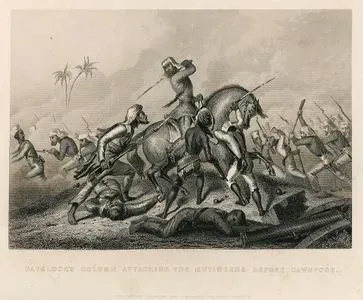 1857 Yılında Kanpur'un İsgalden Kurtarmak İçin General Henry Havelock'un Birliklerinin Britanya Doğu Hindistan Şirketi Ordusuna Bağlı İsyancı Sepoy Askerlerin Saldırması