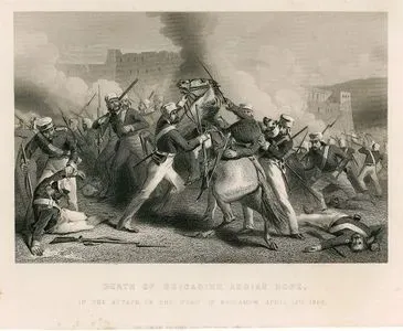 15 Nisan 1858 Tarihinde İngiliz Birliklerinin Rooeah (Roodamow) Kalesine Yaptığı Hücum Sırasında General Adrian Hope'n Ölümü