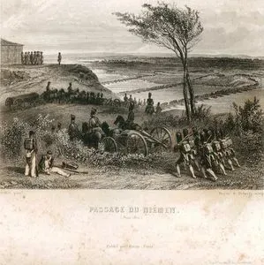 24 Haziran 1812'de Rusya Seferine Çıkan Napolyon Bonapart'ın Birliklerinin (Neman) Niemen Nehrini Geçişini Denetlemesi