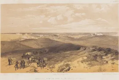 1853-1856 Osmanlı-Rus Savaşı (Kırım Savaşı) Sırasında İngiliz Bataryalarının Gerisinden Sivastopol Şehrinin Görünümü (Plate 5)