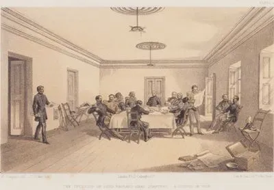 1853-1856 Osmanlı-Rus Savaşı (Kırım Savaşı) Sırasında İngiliz Kuvvetlerinin Komutanı Lord Raglan'ın Karargahı ve Savaş Konseyi (Plate 8)