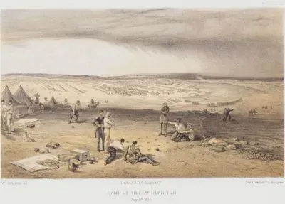 1853-1856 Osmanlı-Rus Savaşı (Kırım Savaşı) Sırasında İngiliz Ordusuna Bağlı 3. Tümen Kampı, 9 Temmuz 1855 (Plate 12)