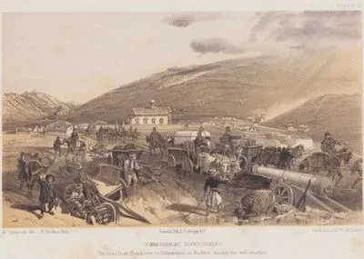 1853-1856 Osmanlı-Rus Savaşı (Kırım Savaşı) Sırasında Yağmurlu Havada Balaklava'dan Sivastopol'a Giderken Kadiköy Civarındaki İkmal Zorlukları (Plate 13)