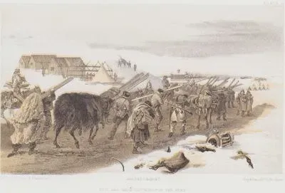 1853-1856 Osmanlı-Rus Savaşı (Kırım Savaşı) Sırasında Ordu İçin Baraka Yapım Eşyalarının ve Kışlık Kıyafetlerin Taşınması (Plate 16)