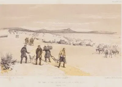 1853-1856 Osmanlı-Rus Savaşı (Kırım Savaşı) Sırasında İngiliz Ordusuna Bağlı 2. Tümen Kampı, Doğuya Bakış, Ocak 1855 (Plate 25)