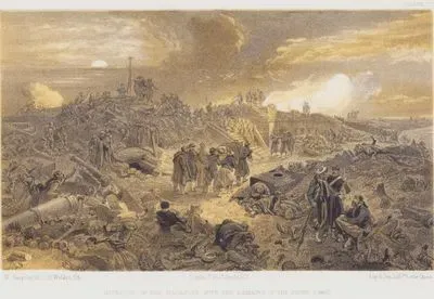 Sivastopol Kuşatması Sırasında Malakoff Redifi’nin 8 Eylül 1855’te Fransız Ordusu Tarafından Ele Geçirilmesinden Sonra Tahkimatın İç Kısmı ile Yuvarlak Kule (Round Tower)’nin Kalıntıları (Plate 27)