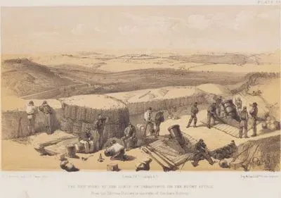 Sivastopol Kuşatması Sırasında İngiliz Kuvvetlerinin Gordon Bataryası’nın Sağındaki Havan Bataryasından İngiliz Sağ Kanat Saldırı Hattına Bakış (Plate 29)