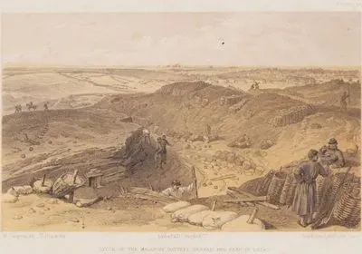 Sivastopol Kuşatması Sırasında Fransız Ordusunun Malakoff Yönündeki Siperlerinden Gervais Bataryası’nın Hendekleri ve Redan Tahkimatının Arka Kısmı (Plate 39)