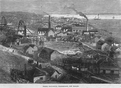 Yeni Zelanda Grahamstown'da Thames Altın Rafinerisi