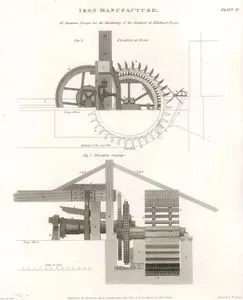 Demir Üretimi, John Smeaton'in İcat Ettiği Kilnhurst Ocağında Çekiç Makinesi  Plate IV.