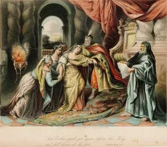 Kraliçe Ester'in Yahudiler İçin Kral Ahaşveroş'un Ayaklarına Kapanması ve Ağlaması, Esther, Chapter (Bölüm) 8. Verse (Ayet) 3.