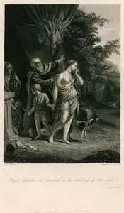 Hazreti Hacer ve Oğlu Hazreti İsmail'in Evden Gönderilmesi ve Beer-Şeva Çölünde Dolaşmaları, Genesis (Diriliş), Chapter (Bölüm) XXI. Verse (Ayet) 14.