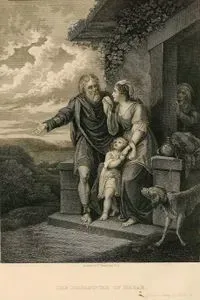 Hazreti Hacer ve Oğlu Hazreti İsmail'in  Evden Gönderilmesi, Genesis (Diriliş), Chapter (Bölüm) 21. Verse (Ayet) 9-15.