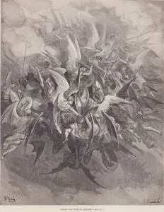 Baş Melek Mikail'in Melekleri İle Ejderhanın Meleklerini Cennetteki (Gökyüzündeki) Savaşı,  Revelation (Esinleme), Chapter (Bölüm) XII. Verse (Ayet) 7