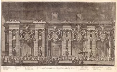 Vatikan'da Aziz Petrus (San Pietro) Bazilikasında Papa XI.Clement Mahiyetinde 1712 Yılında Gerçekleştirilen Ölmüş Kişilerin Aziz Mertebesine Yükseltilmesi Töreninde Din Adamların Törensel Yürüyüşü