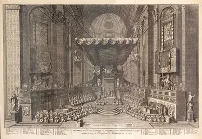 Vatikan'da Aziz Petrus (San Pietro) Bazilikasında Papa XI.Clement Huzurunda 1712 Yılında Gerçekleştirilen Ölmüş Kişilerin Aziz Mertebesine Yükseltilmesi 
Töreni