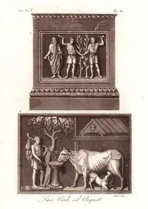 Roma Ev Tanrılarını (Augustus Cinleri) Gösteren Duvar Rölyefleri, Avrupa. Cilt V. Resim 25.