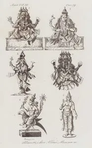 Hindu Tanrıları, Trimurti, Shiva, Vishnu, Brahma and Kamadeva, Asya Cilt III Resim 19.