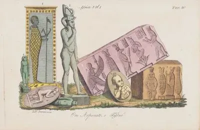 Mısır Tanrısı Horus Harpocrates'in Heykel Ve Tasvirleri 1-4, Typhon veya Set 5-8 Ve Akbaba Tanrısı Nekhbet 9., Afrika Cilt I Resim 20.
