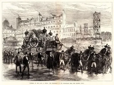 Fransa Cumhurbaşkanı Marie Joseph Louis Adolphe Thiers'in Cenazesi Paris Caddelerinde