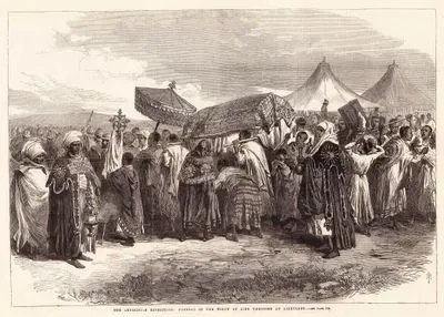 Etiyopya İmparatoru II. Tewodros'un (Theodore) Eşinin Aikhullet'te Cenaze Töreni