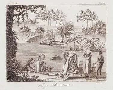 Madagaskar'da Bir Nehirde Kıyafetleri Döven, Yıkayan ve Kayaların Üzerinde Kurutan Kadınlar, Afrika Cilt IV. Resim 81.