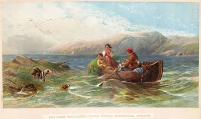Hasırotu Toplayıcıları, Lough Corrib, Connemara, İrlanda