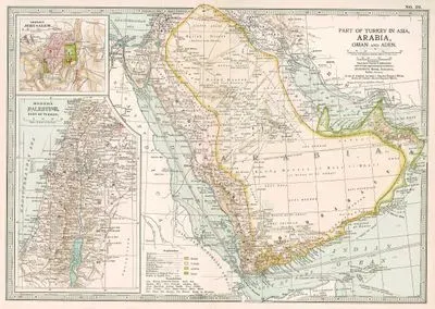 Asyadaki Türkiye, Arabistan, Oman, Aden-Kudüs-Filistin