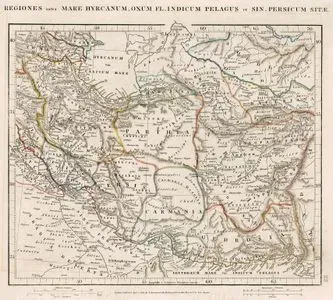 Hazar Denizi, Ceyhun Nehri, Hint Okyanusu ve Basra Körfezi Arasında Kalan Bölgenin Haritası