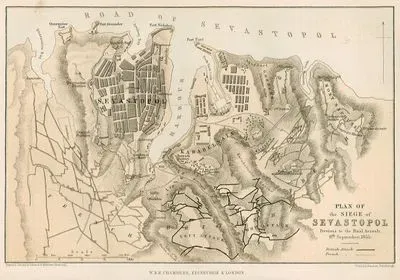Kırım Savaşında 08 Eylül 1855 Tarihindeki Son Saldırıdan Önceki Sivastopol Kuşatmasının Planı