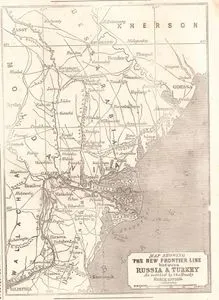 Kırım Savaşından Sonra 30 Mart 1856 Tarihinde İmzalanan Paris Antlaşmasına Göre Osmanlı Ve Rus İmparatorlukları Arasındaki Sınırı Gösteren Harita