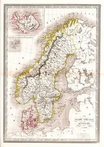 İsveç, Norveç Ve Danimarka Haritası
