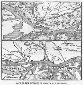 1877-1878 Osmanlı-Rus Savaşı (93 Harbi) Sırasında Sistova Ve Niğbolu Çevresinin Haritası