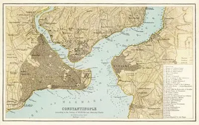 Dufour Haritalarına Göre İstanbul ve İstanbul'un Deniz Haritası