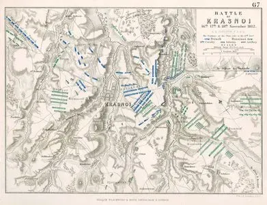 16-18 Kasım 1812 Tarihlerinde Gerçekleşen Krasnoi Savaşında 17 Kasım Tarihi İtibari İle Rus ve Fransız Birliklerinin Pozisyonunu Gösteren Harita