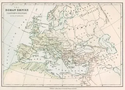 4. Yüzyılda Roma İmparatorluğu (Doğu ve Batı) Haritası