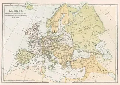 1648 ile 1789 Yılları Arası Avrupa Haritası (Otuz Yıl Savaşlarının Bitişinden Fransız Devrimi'nin Ortaya Çıkışına Kadar)