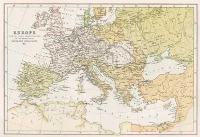 1793 ile 1815 Yılları Arası Avrupa Haritası (Fransız Devriminden Napolyon Bonapart'ın Tahttan İndirilmesine Kadar)