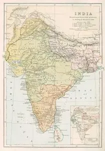 Hindistan'ın 1760 Yılında İngiltere, Fransa, Portekiz, Hollanda ve Danimarka Arasında Paylaşım Haritası ve Eyaletlerin (Bölgelerin) 1878 Yılındaki Durumu