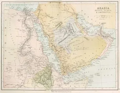 Arabistan, Mısır, Nubia ve Habeşistan Haritası