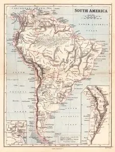 Güney Amerika Haritası - La Plata - Peru, Bolivya, Şili
