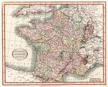 Fransa  Haritası (1789 Fransız Devrimi Öncesi Uygulan Eyalet Sistemine Göre)