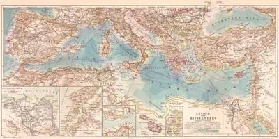 Osmanlı İmparatorluğu ve Akdeniz Ülkeleri Haritası - Nil Deltası ve Süveyş Kanalı - Cebelitarık Boğazı - Çanakkale Boğazı - Malta - İstanbul Boğazı