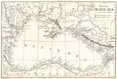 1877-1878 Osmanlı-Rus Savaşı (93 Harbi) Sırasında Karadeniz Haritası