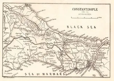 1877-1878 Osmanlı-Rus Savaşı (93 Harbi) Sırasında İstanbul Ve Çevresinin Haritası