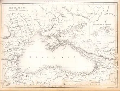 Kırım Savaşının Olduğu Yerler -Karadeniz Ve Etrafındaki Ülkeler - Sivastopol Şehrinin Genişletilmiş Şehir Planı