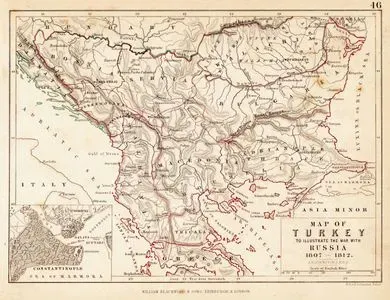 1807-1812 Osmanlı-Rus Savaşı Sonrası Türkiye Haritası-İstanbul Şehir Planı