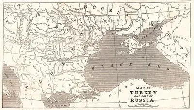 Türkiye Ve Rusya'nın Bir Bölümünün Haritası